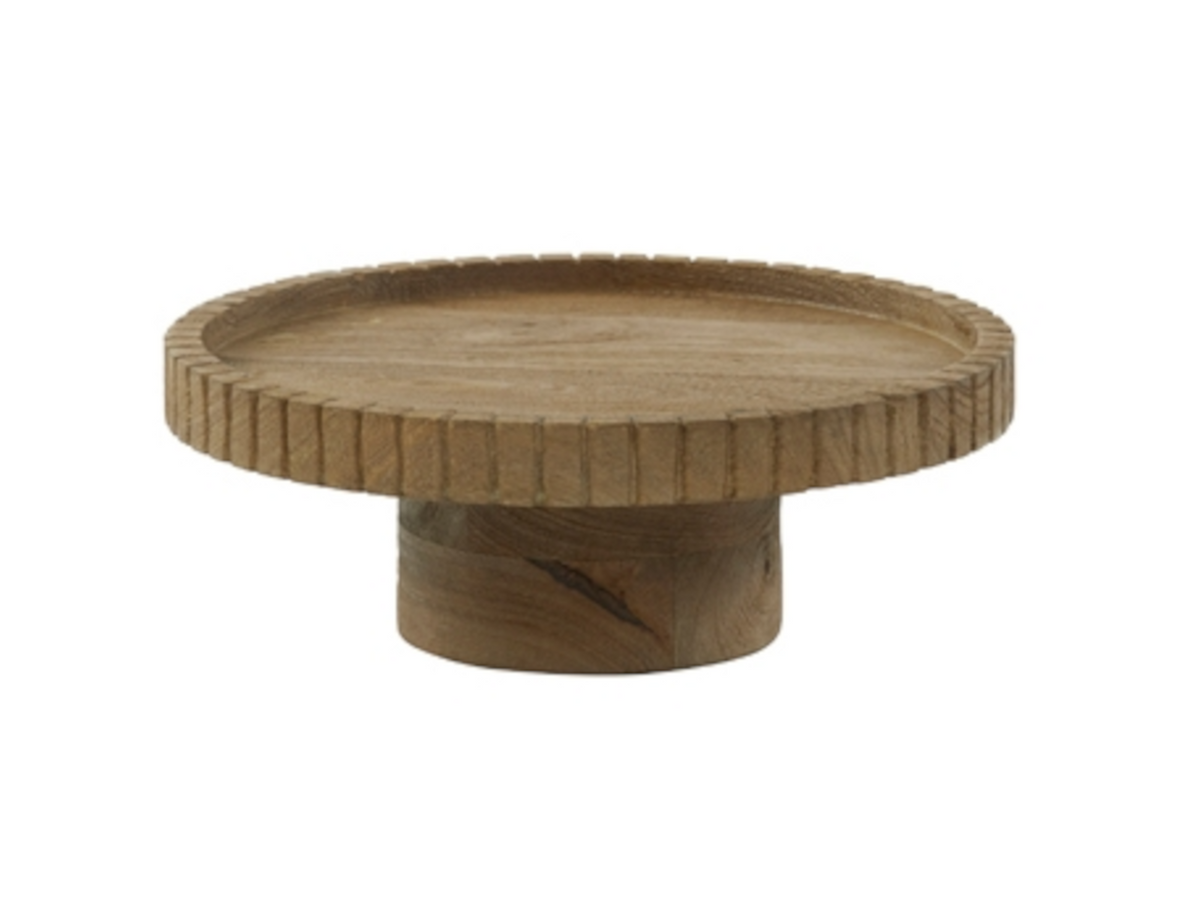Light & Living Caleta Schale auf Fuß Holz matt 48 cm Freisteller 1