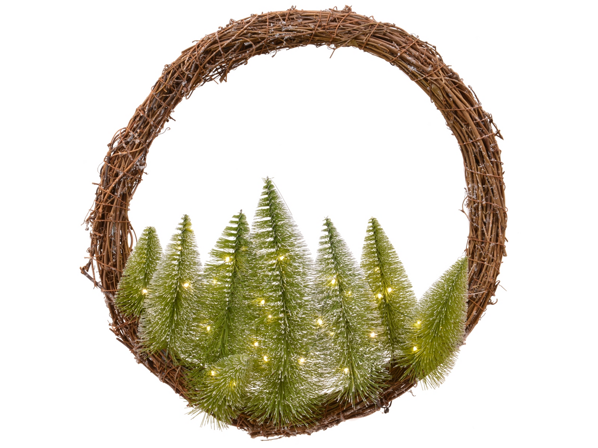 Everlands Micro LED Kranz Minibaum 80 cm Freisteller