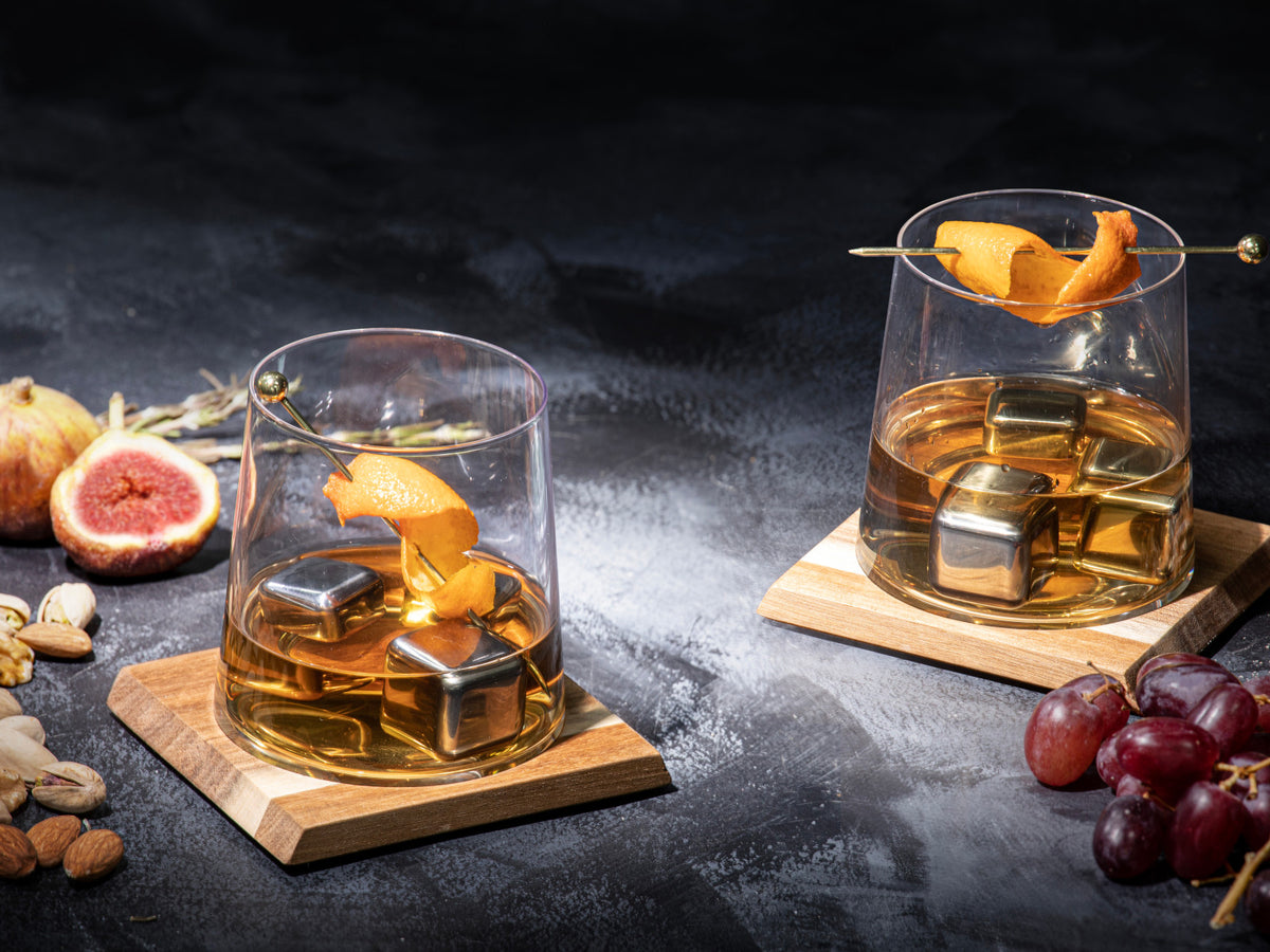 Ladelle HARVEY Whiskeyglas & Untersetzer-Set 2-er Pack Lifestyle1
