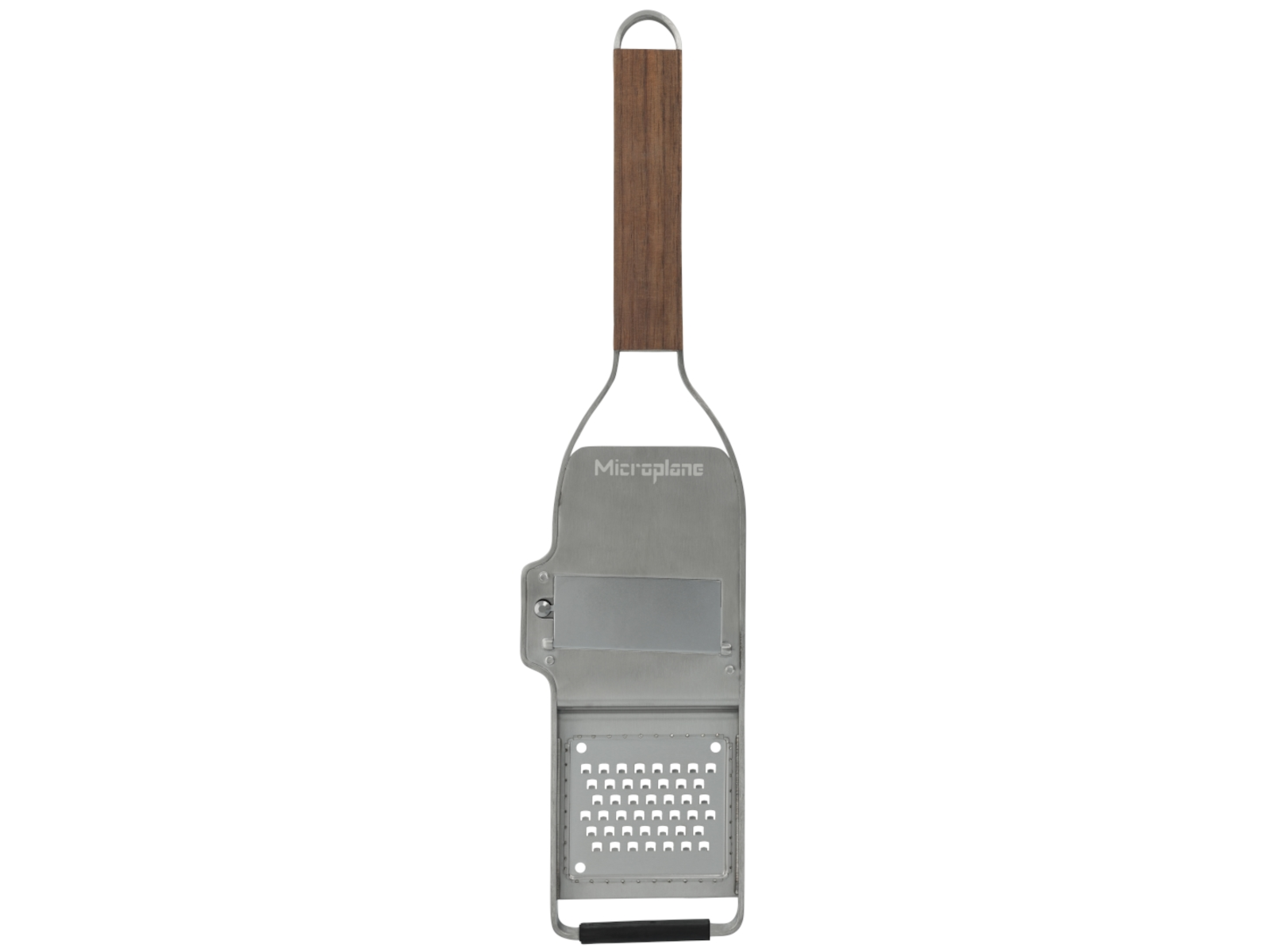 Microplane Master Serie Trüffel-Profi 2in1 Edelstahl/Walnuss Freisteller 1
