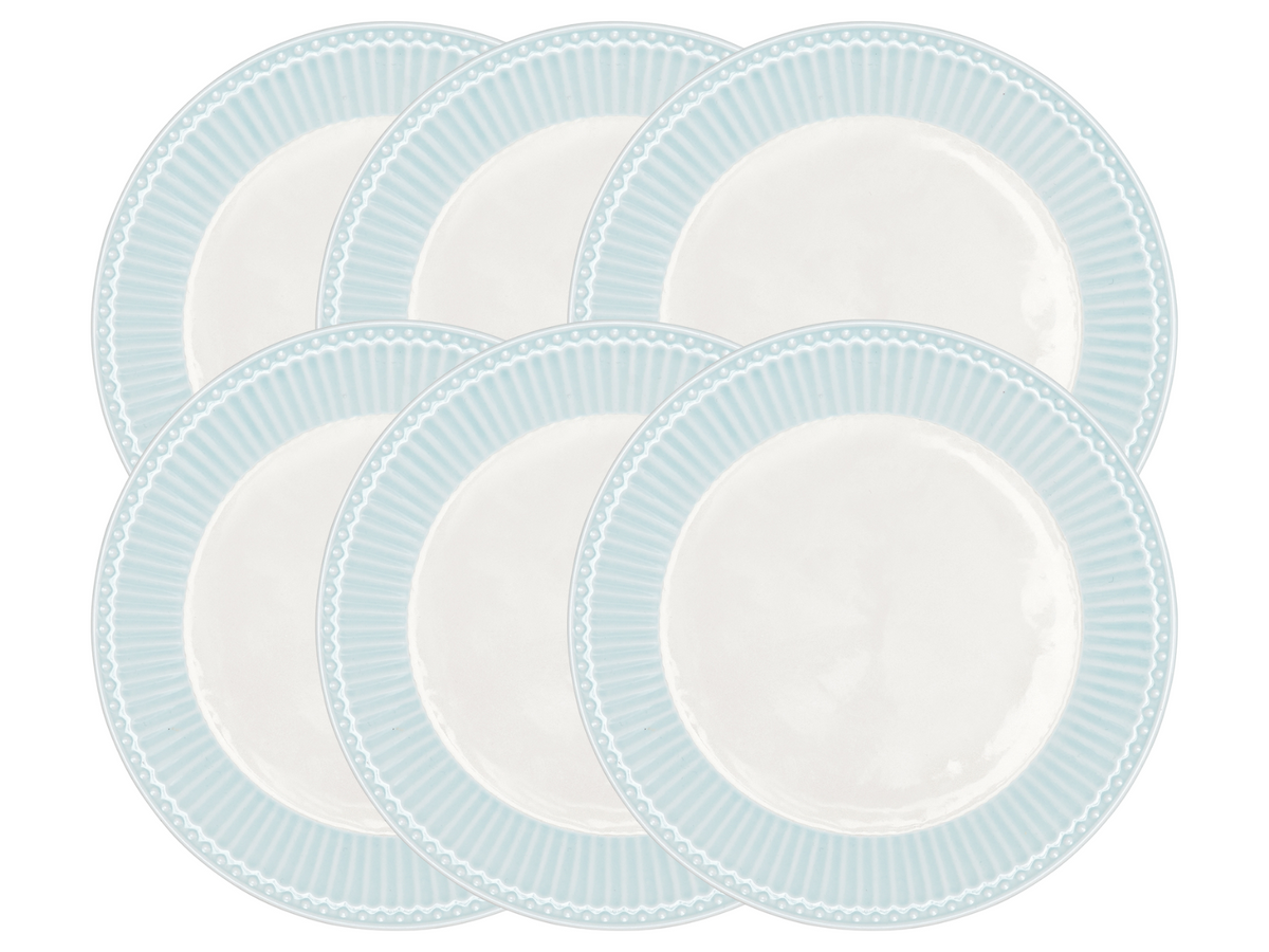 Greengate Alice Frühstücksteller pale blue 23 cm Set6 Freisteller