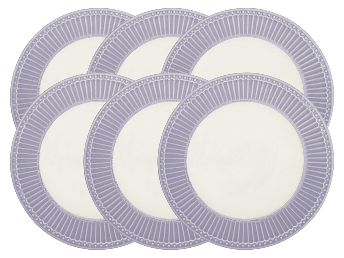 Greengate Alice Frühstücksteller lavender 23 cm Set6 Freisteller