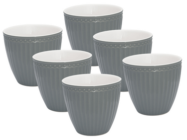 Greengate Alice Latte Cup stone grey 0,3 l Set6 Freisteller