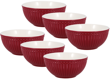 Greengate Alice Müslischale claret red 14cm Set6 Freisteller