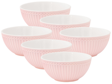 Greengate Alice Müslischale pale pink 14 cm Set6 Freisteller