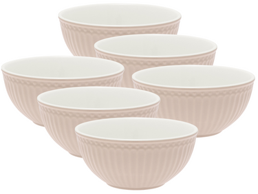 Greengate Alice Müslischale creamy fudge 0,45l Set6 Freisteller