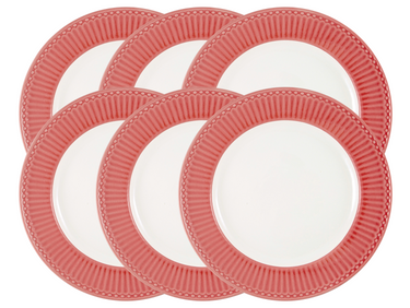 Greengate Alice Speiseteller coral 26,5 cm Set6