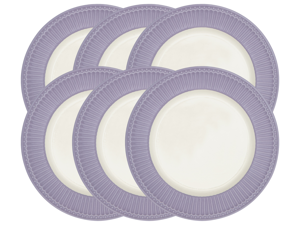 Greengate Alice Speiseteller lavender 26,5 cm Set6 Freisteller