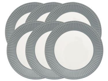 Greengate Alice Frühstücksteller stone grey 23 cm Set6 Freisteller