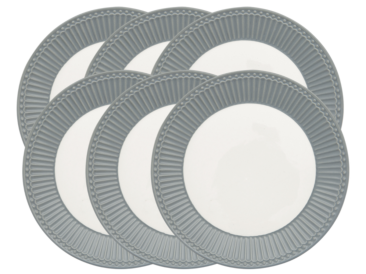 Greengate Alice Frühstücksteller stone grey 23 cm Set6 Freisteller