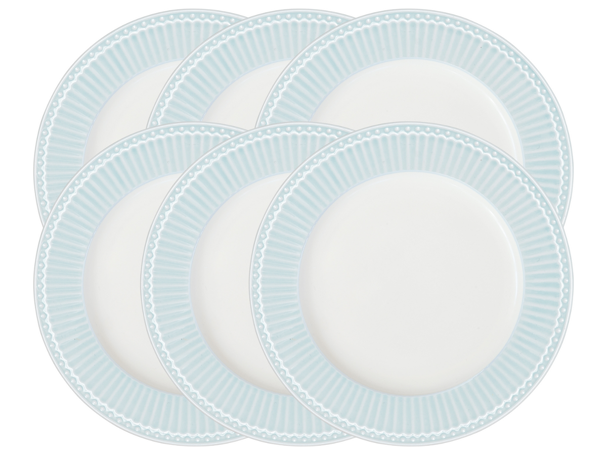 Greengate Alice Speiseteller pale blue 26,5 cm Set6 Freisteller