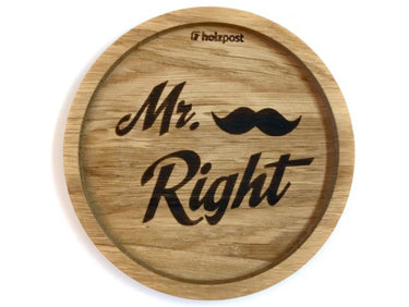 holzpost Untersetzer Mr Right Eiche 11,2cm Freisteller 1