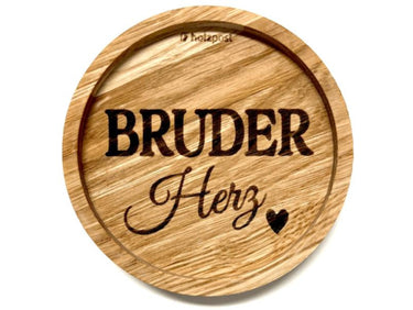 holzpost Untersetzer Bruder Eiche 11,2cm Freisteller 1