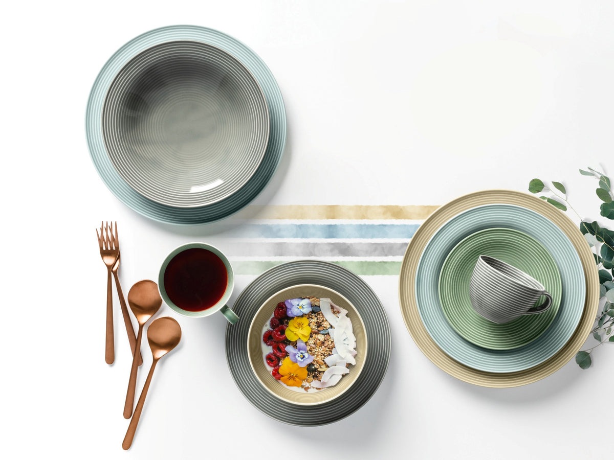 Seltmann Weiden Beat Perlgrau uni Servierplatte oval 35x28cm Lifestyle2