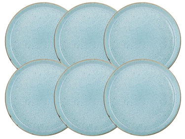 Bitz Speiseteller matt grey / shiny light blue 27 cm Set6 Freisteller
