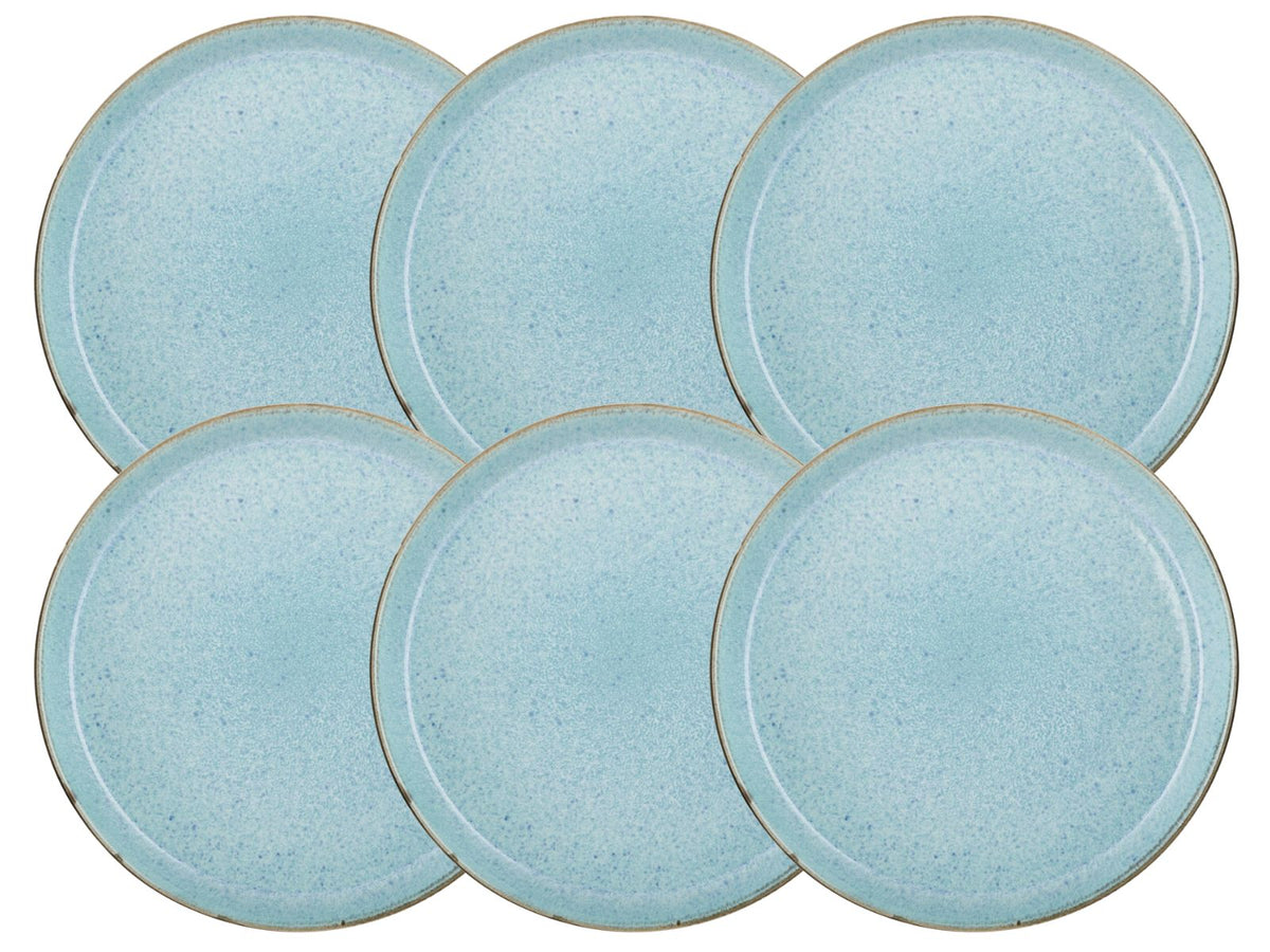 Bitz Speiseteller matt grey / shiny light blue 27 cm Set6 Freisteller