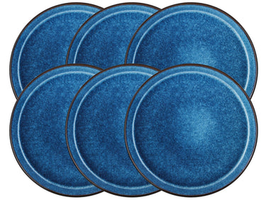 Bitz Speiseteller matt black / shiny dark blue 27 cm Set6 Freisteller