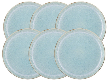 Frühstücksteller matt grey / shiny light blue 21cm Set6 Freisteller
