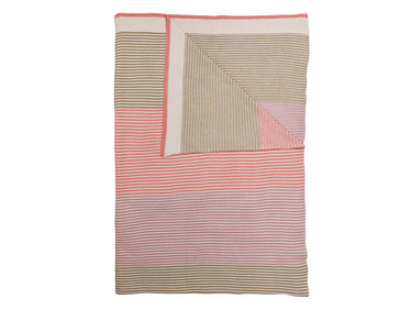 Blockstripe Tagesdecke gestrickt Throw pastel 130x170cm (1Stück) bh Freisteller
