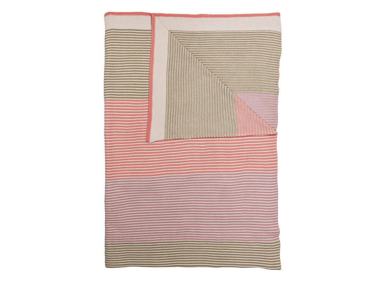 Blockstripe Tagesdecke gestrickt Throw pastel 130x170cm (1Stück) bh Freisteller