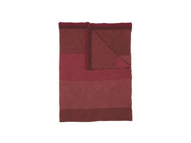 Blockstripe Tagesdecke gestrickt Throw pink 130x170cm (1 Stück) bh Freisteller
