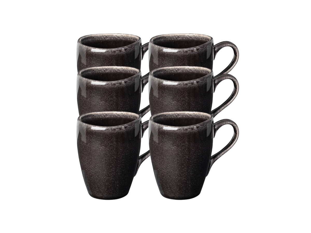 Broste Copenhagen NORDIC COAL Becher mit Henkel 0,25 l Set6