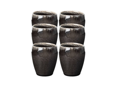 Broste Copenhagen NORDIC COAL Espresso Becher ohne Henkel 0,1 l Set6