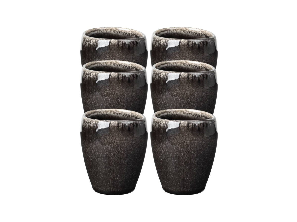 Broste Copenhagen NORDIC COAL Espresso Becher ohne Henkel 0,1 l Set6