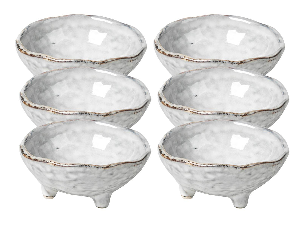 Broste Copenhagen NORDIC SAND Schale S mit kleinen Füßen 8,5 cm Set6
