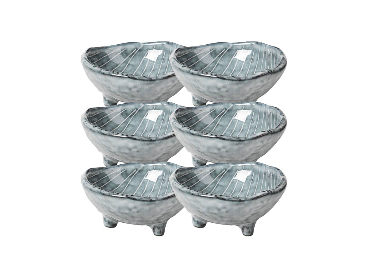Broste Copenhagen NORDIC SEA Schale S mit kleinen Füßen 8,5 cm Set6