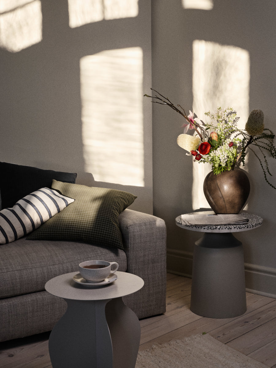 Broste Copenhagen Leda Vase antique brown 25x25cm Lifestyle