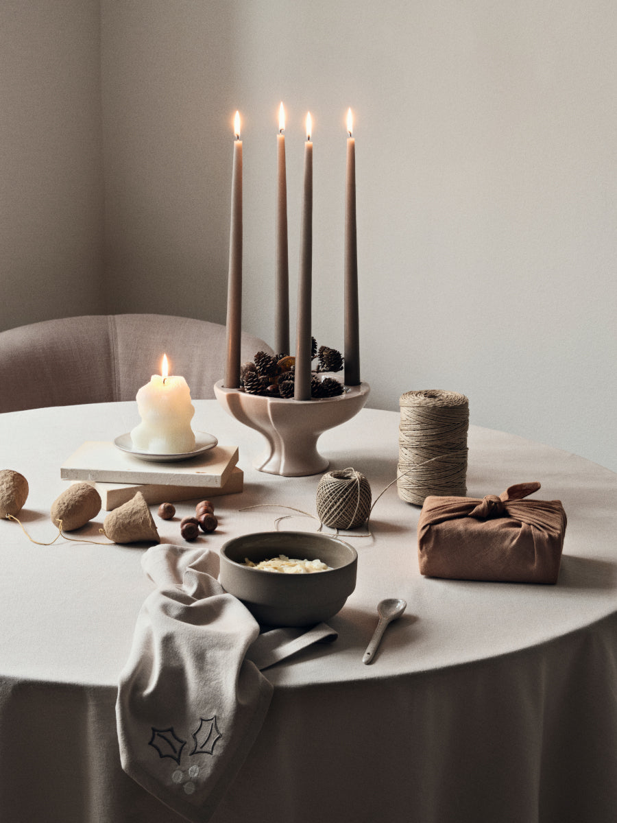 Broste Copenhagen Fryd Serviette beige 45x45cm Set4 Lifestyle 1