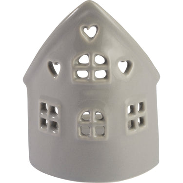Greengate Kerzenständer Weihnachten Haus grau 8x11cm Freisteller