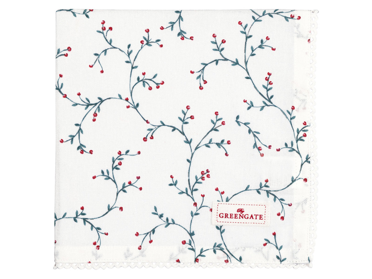 Greengate Lucie Stoffserviette mit Spitze white 40x40cm Freisteller 1