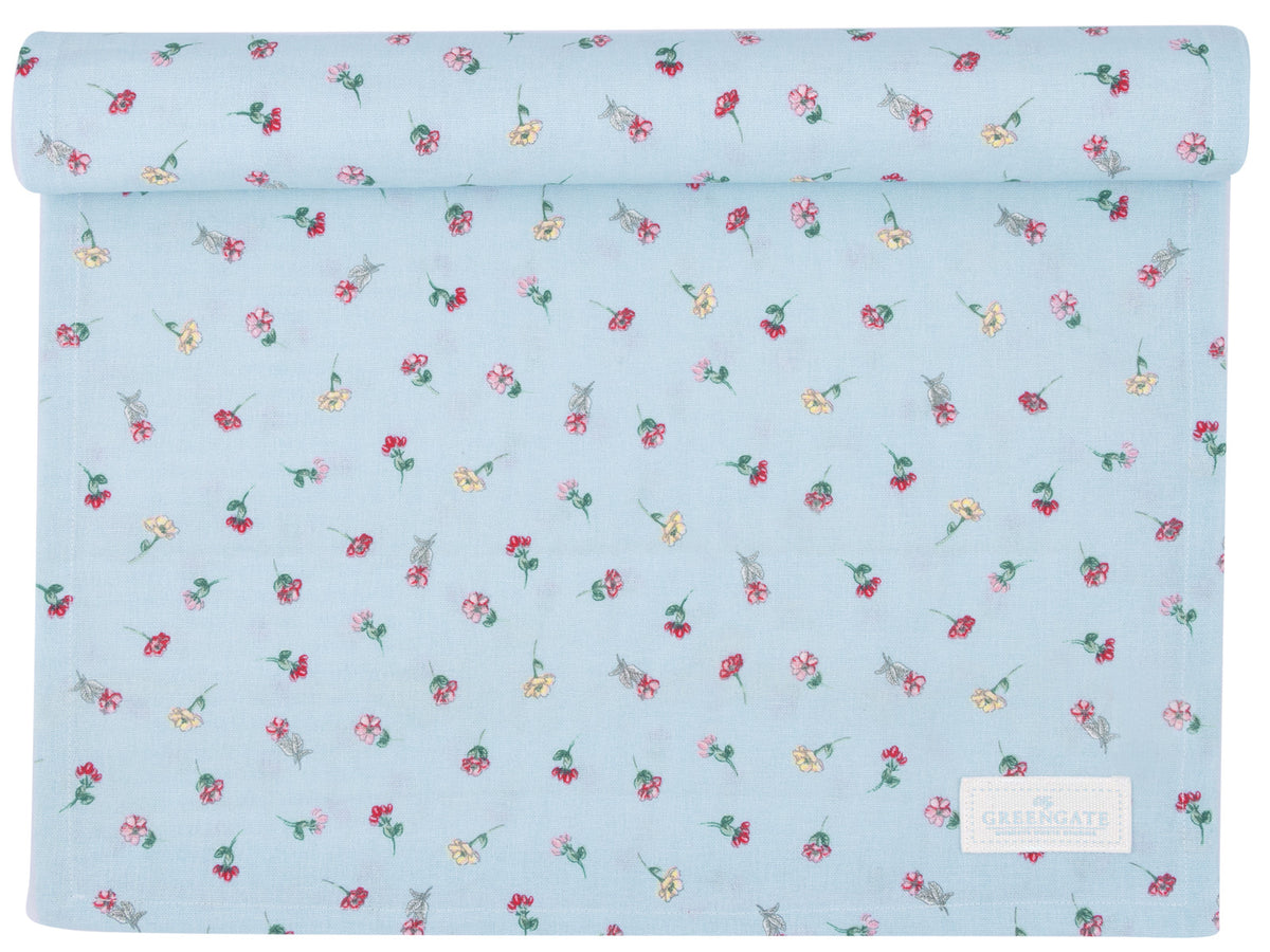 Greengate Lianca Tischläufer pale blue 140x45cm Freisteller 1