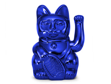 Donkey Products Lucky Cat Cosmic Winkekatze shiny blue 15cm Freisteller 1