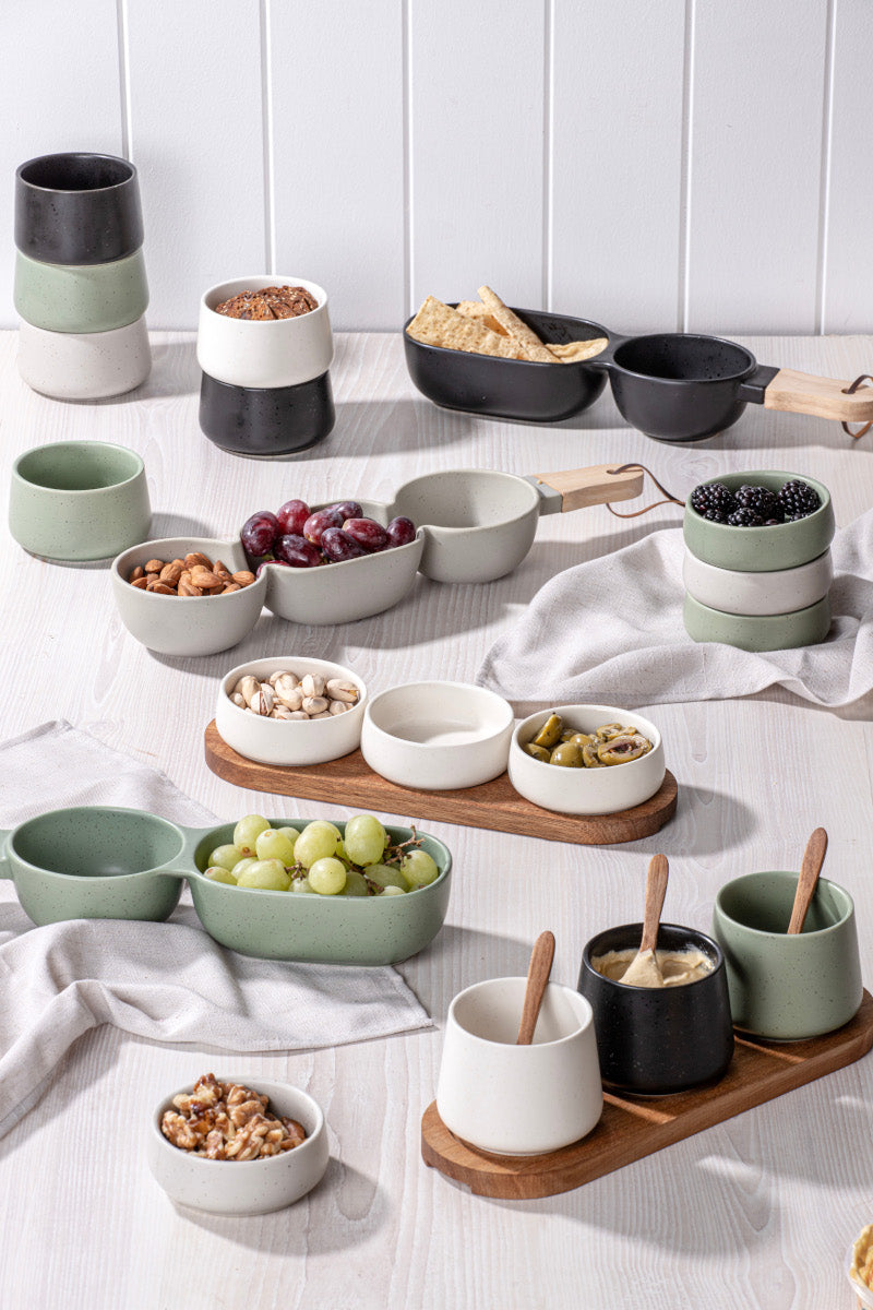 Ladelle ELEMENTS Schalen-& Tablettset flach weiß 4tlg Lifestyle3
