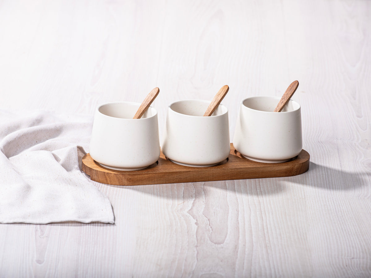 Ladelle ELEMENTS Schalen-& Tablettset weiß 7tlg Lifestyle1