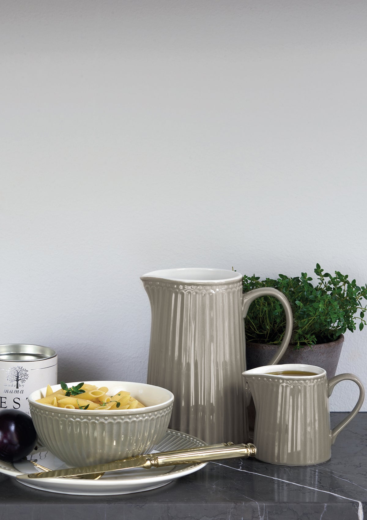 Greengate Alice Frühstücksteller hazelnut brown 23 cm Set6 Lifestyle4