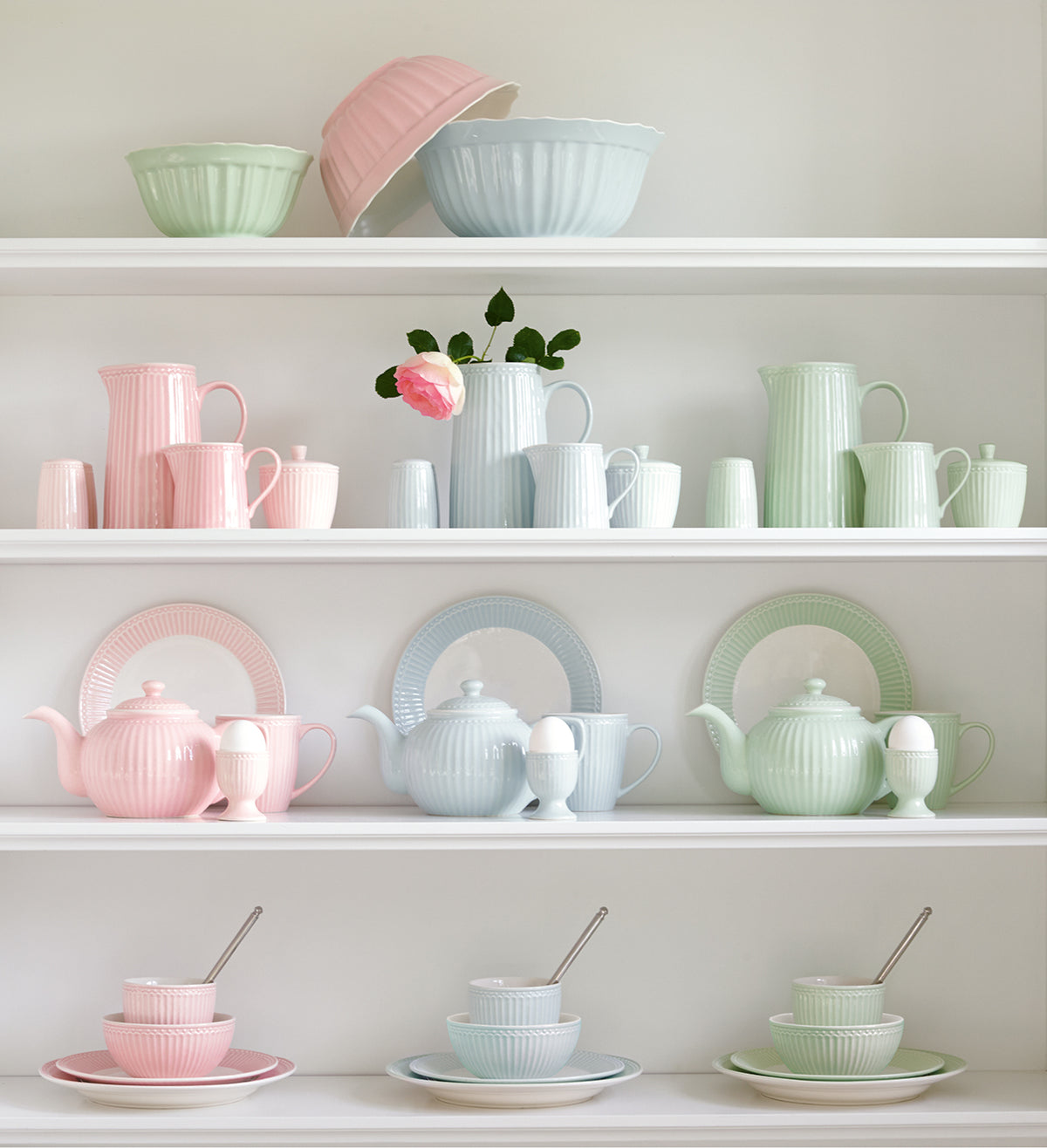 Greengate Alice Frühstücksteller pale pink 23 cm Set6 Lifestyle
