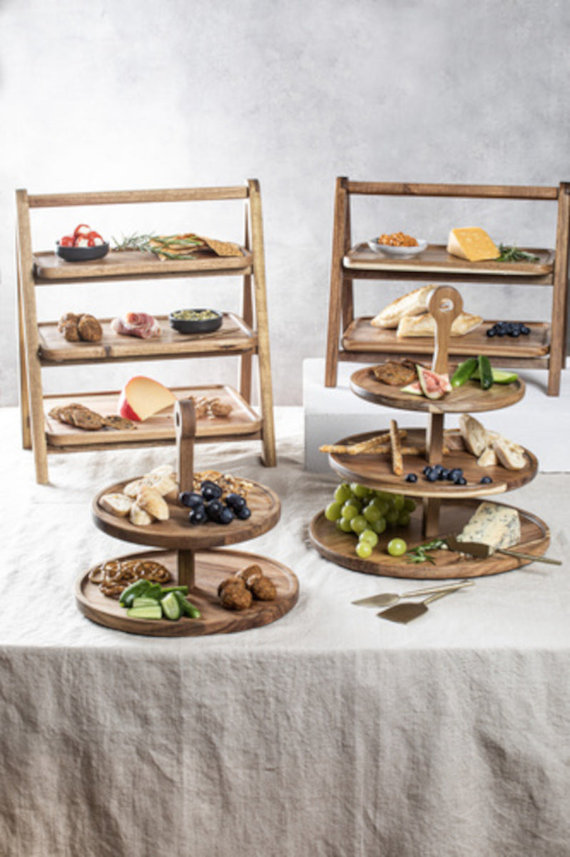 ladelle GATHER Servierturm akazie rund 2-etagig Lifestyle 1
