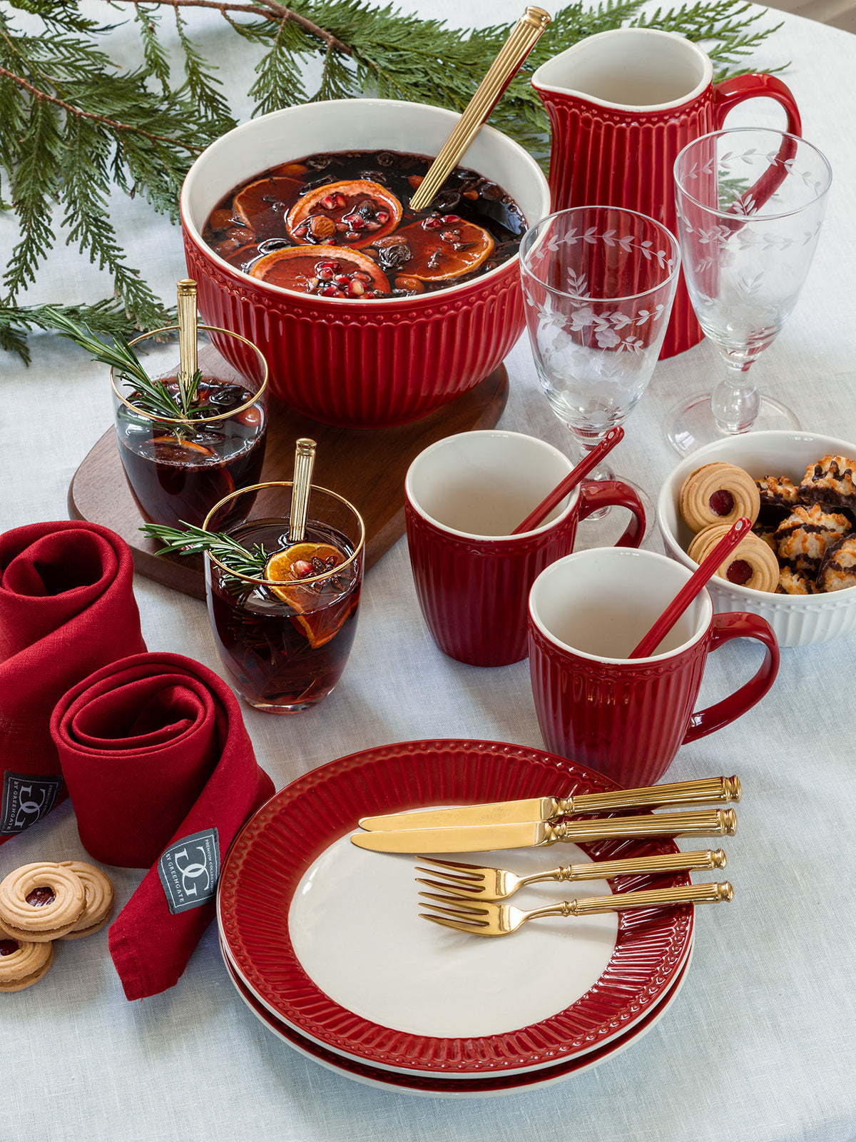 Greengate Alice Brotteller red 17,5cm Set6 Lifestyle