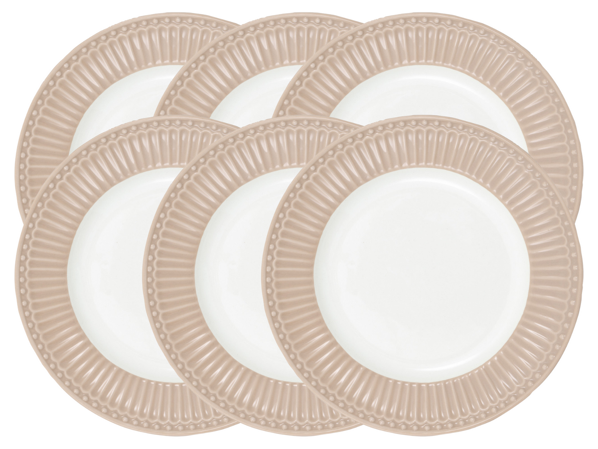 Greengate Alice Frühstücksteller klein creamy fudge 17,5cm Set6 Freisteller