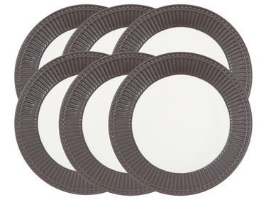 Greengate Alice Frühstücksteller dark chocolate 23 cm Set6