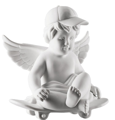 Rosenthal Engel gross weiss matt Engel mit Skateboard 14,5