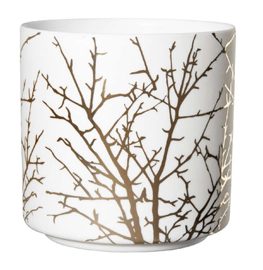 ASA Windlicht Äste zylindrisch weiss/gold 8,8 cm