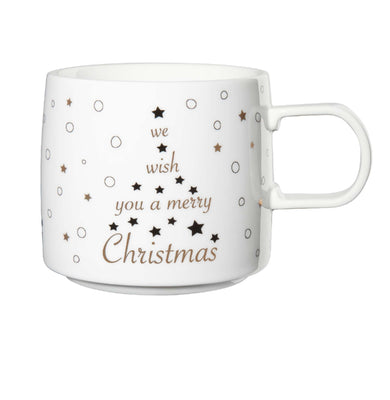 ASA Xmas Henkelbecher Merry XMAS weiss/gold 0,35 l