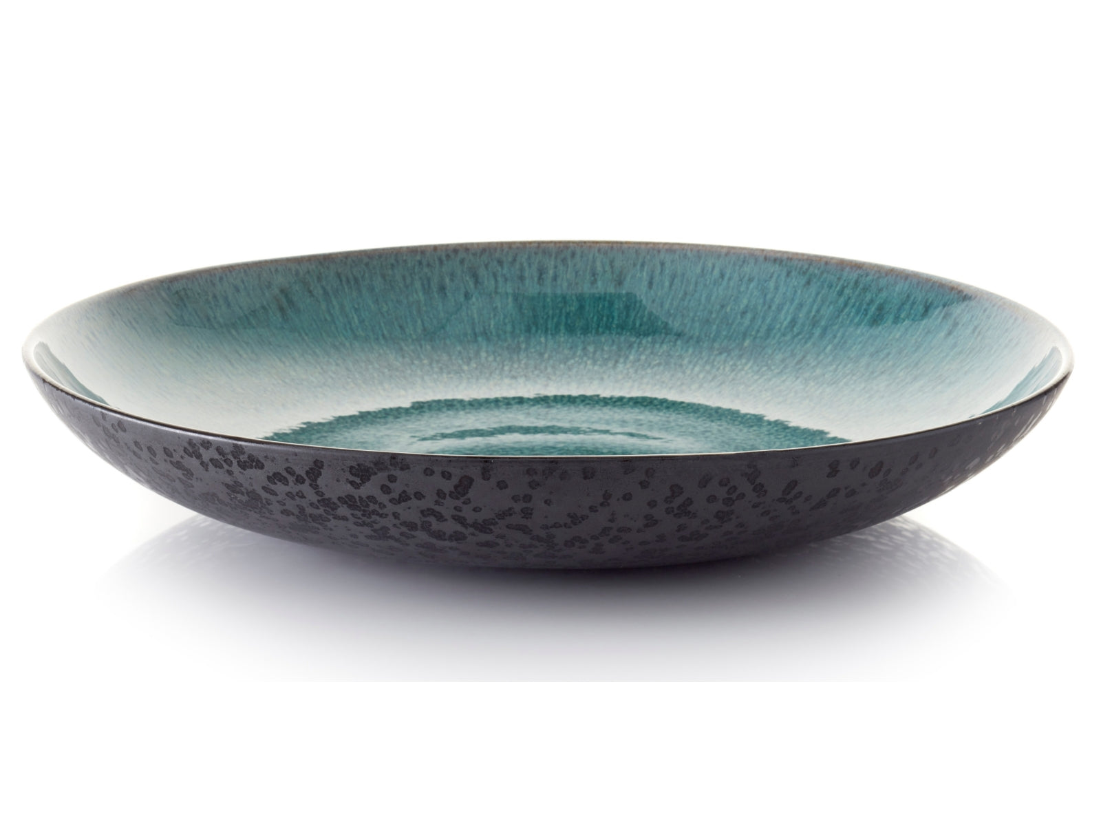 Bitz Servierschale matt black / shiny green 40 cm