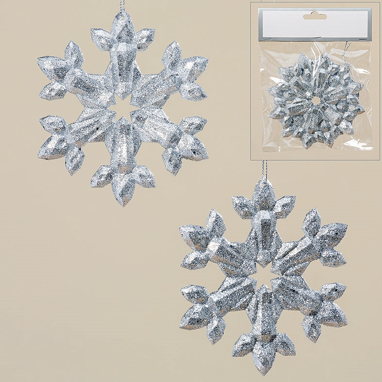 Boltze Flocken Hänger silber 11 cm 2tlg.