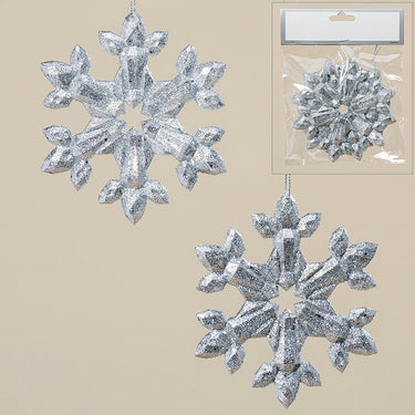 Boltze Flocken Hänger silber 11 cm 2tlg.